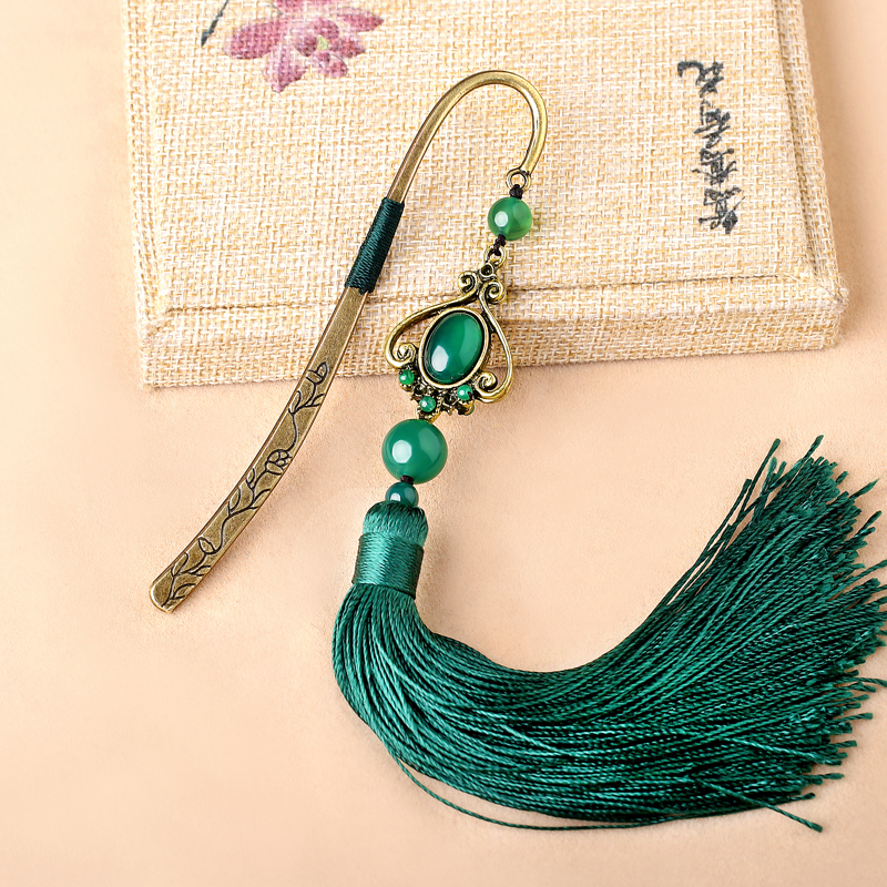 家佳樂文學(xué)古典創(chuàng)意金屬精致流蘇書簽