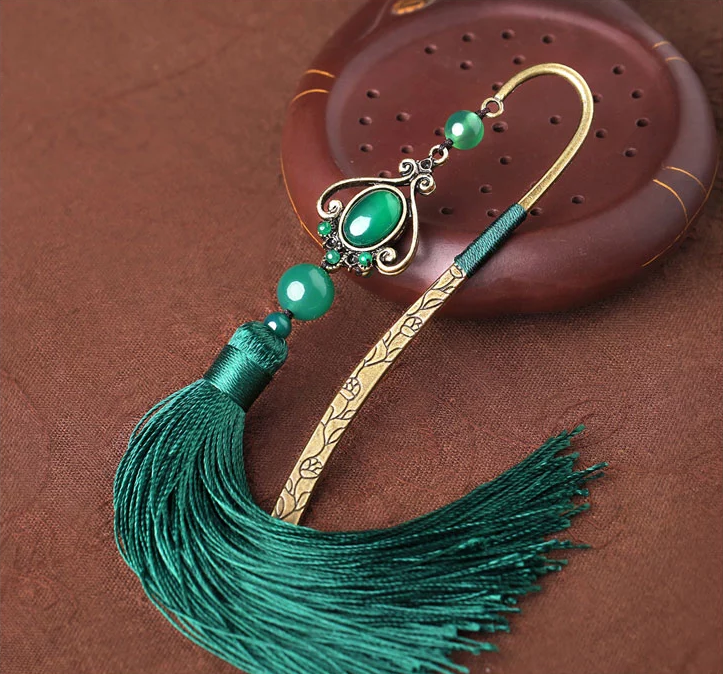 家佳樂文學(xué)古典創(chuàng)意金屬精致流蘇書簽