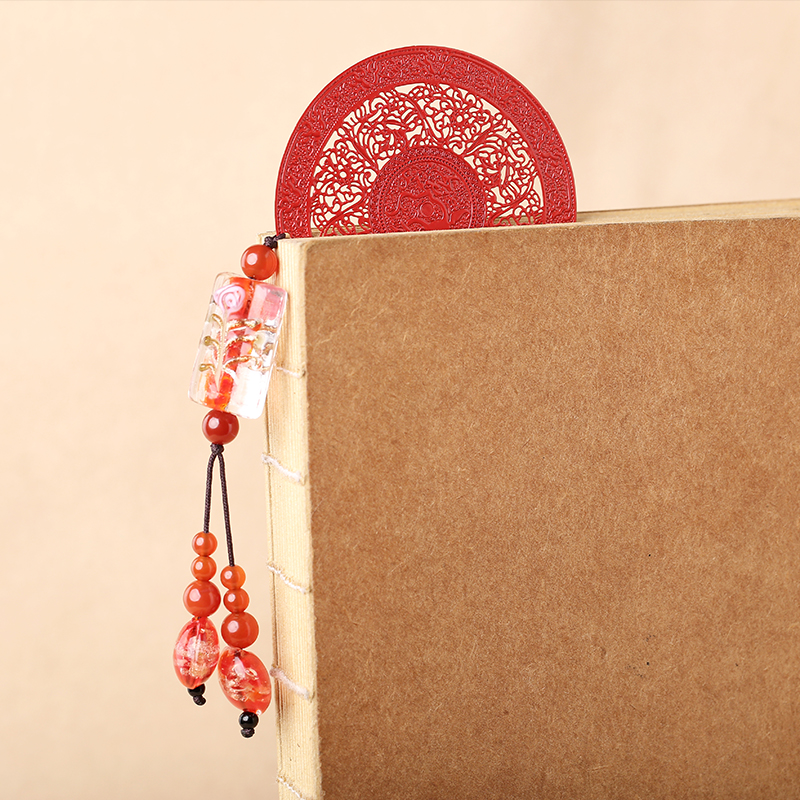 家佳樂文學古典紅色古風金屬小清新書簽