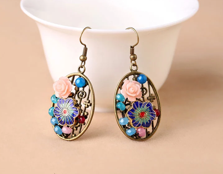 家佳樂文學(xué)金屬鏤空首飾橢圓形耳墜耳環(huán)