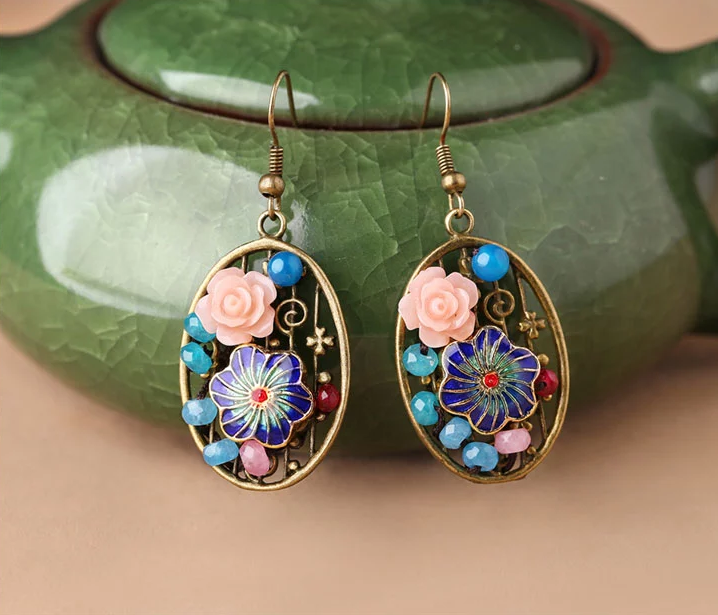 家佳樂文學(xué)金屬鏤空首飾橢圓形耳墜耳環(huán)