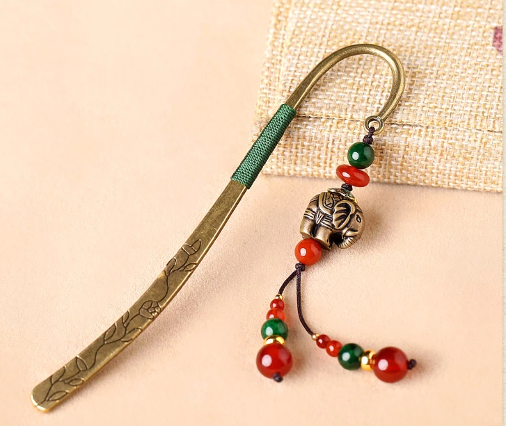 家佳樂文學(xué)復(fù)古小象古風(fēng)文藝流蘇書簽