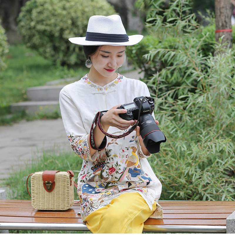 家佳樂文學亞麻刺繡復古唐裝圖片