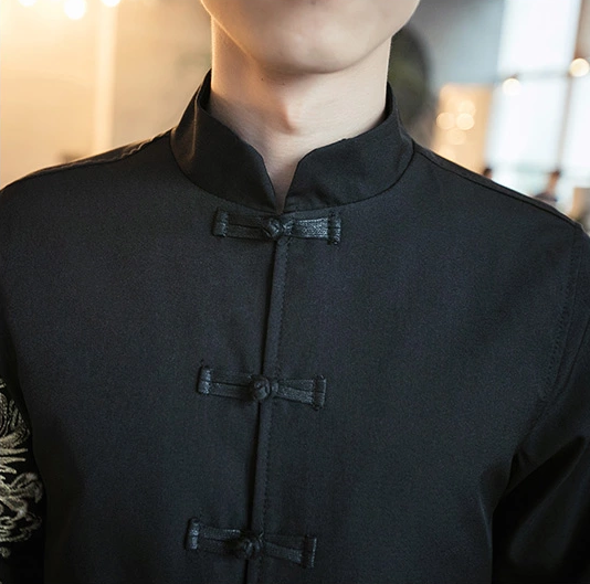 家佳樂文學(xué)金龍刺繡復(fù)古盤扣唐裝外套