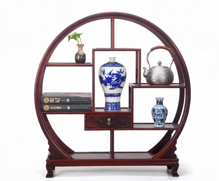 七款大紅酸枝博古架，實(shí)木中式仿古擺件