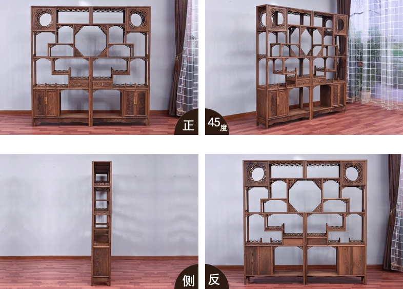 古典雕花家具，紅木雞翅木中式博古架