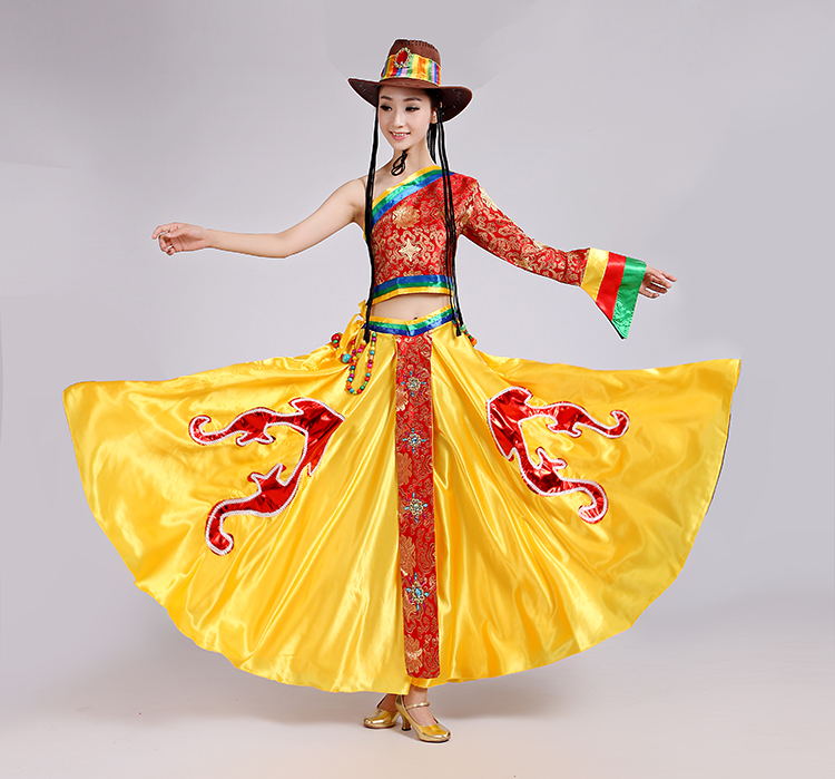 藏服唐古拉風(fēng)民族服裝，藏族少數(shù)民族服裝圖片