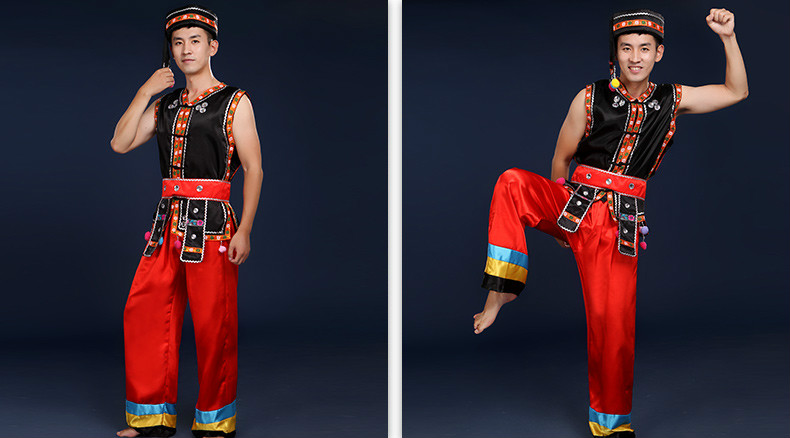 土家族壯族打鼓民族服飾，苗族男少數(shù)民族服裝