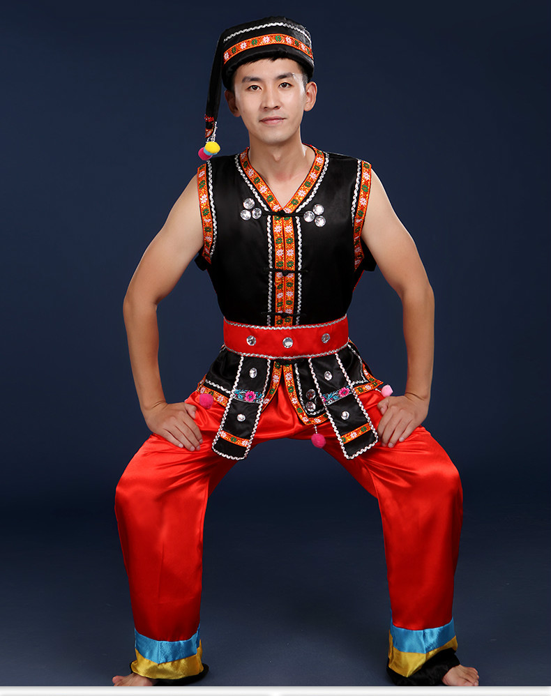 土家族壯族打鼓民族服飾，苗族男少數(shù)民族服裝