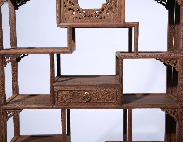 古典仿古中式紅木家具，中式實木雞翅木博古架