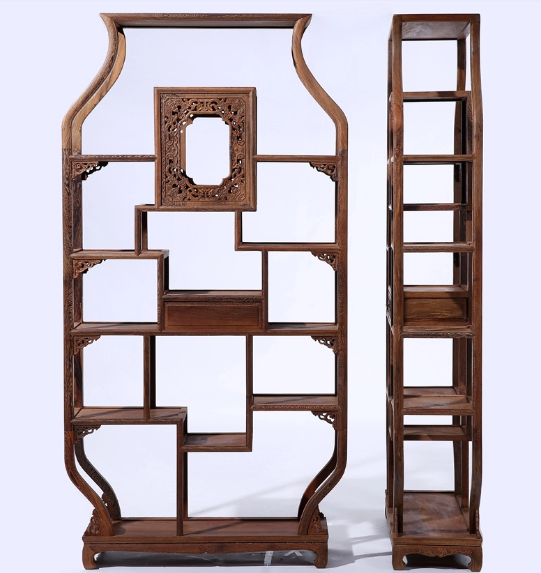 古典仿古中式紅木家具，中式實木雞翅木博古架