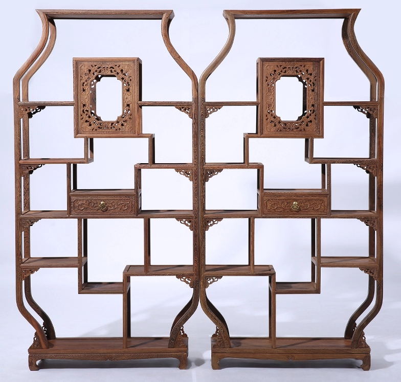 古典仿古中式紅木家具，中式實木雞翅木博古架