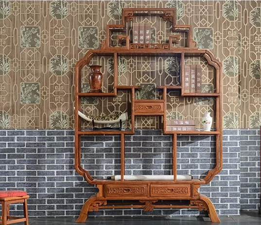 刺猬紫檀木置物架古董架，中式實(shí)木寶瓶博古架