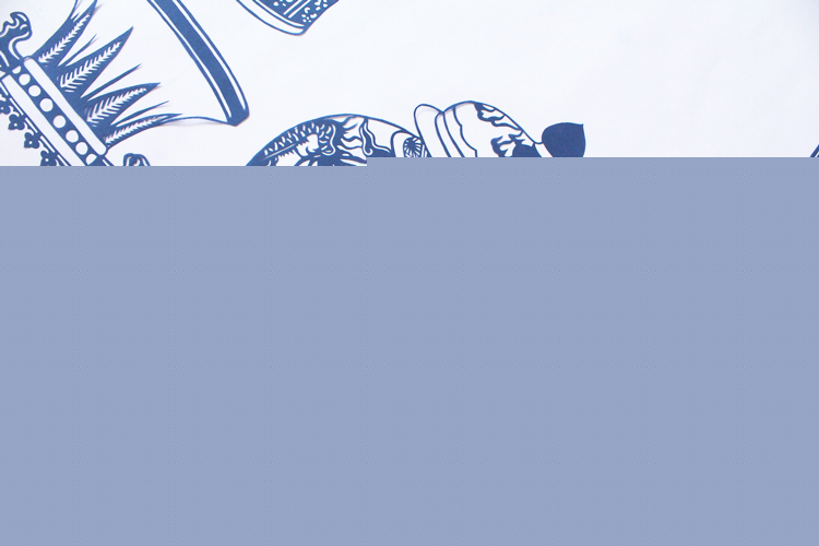 唐宋元明清大幅青花瓷純手工剪紙藝術