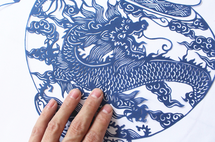 唐宋元明清大幅青花瓷純手工剪紙藝術