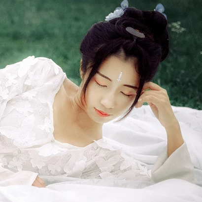 小清新唯美古風真人女子頭像