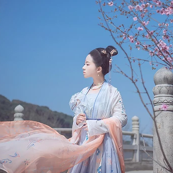 梅花少女唯美古風少女真人頭像