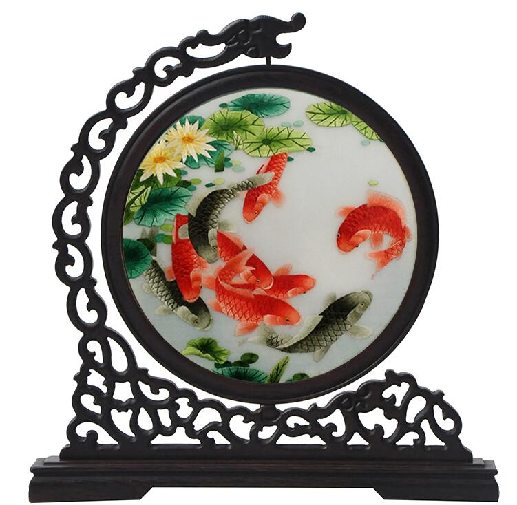 純手工蘇繡屏風(fēng)，刺繡針針姑蘇魂