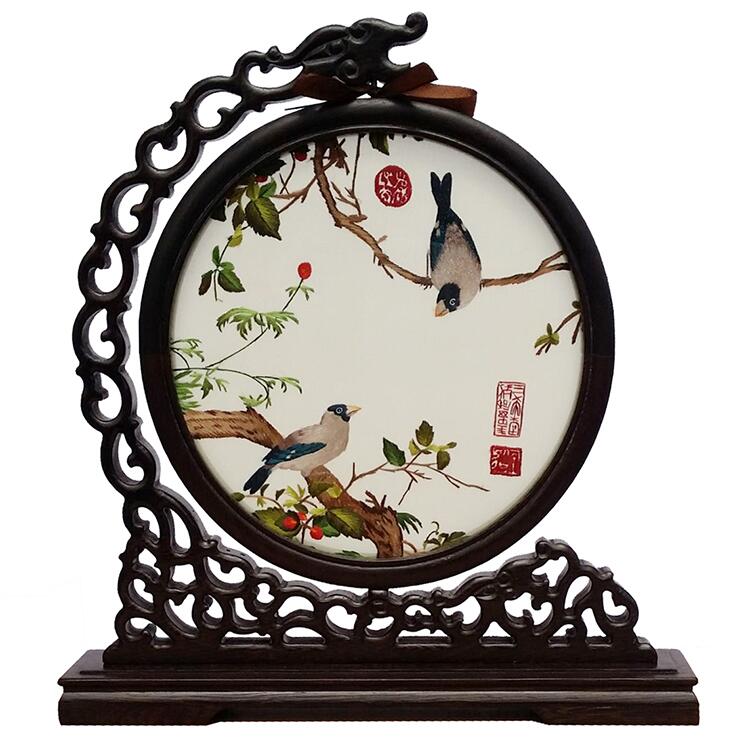 純手工蘇繡屏風(fēng)，刺繡針針姑蘇魂