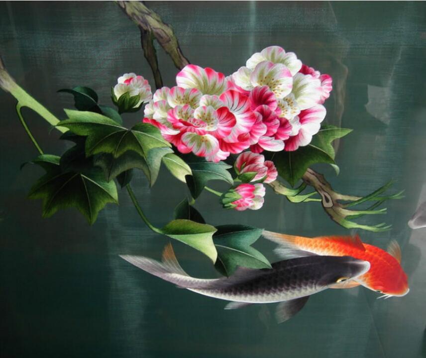 蜀繡作品欣賞，絲線(xiàn)縫韶華 錦緞裁幾寸