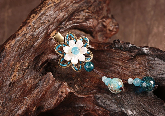 貝殼雕花發(fā)夾，時(shí)尚家佳樂文學(xué)頭飾