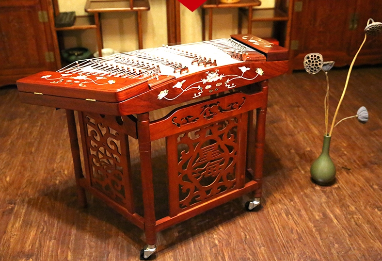 花梨木雕揚(yáng)琴，時(shí)尚古典家佳樂文學(xué)民族樂器