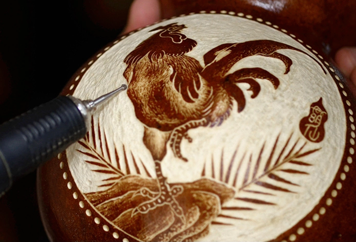 三款天然葫蘆工藝品，手工鏤空復(fù)古葫蘆花瓶