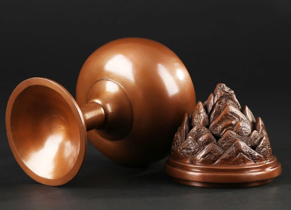 紫銅博山香爐，仿古純銅香爐