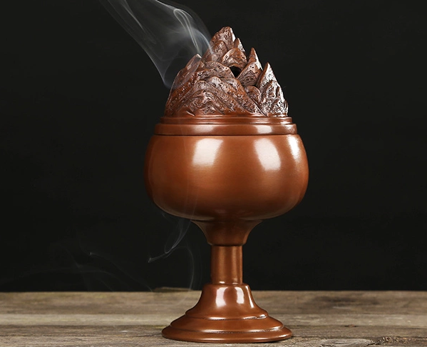 紫銅博山香爐，仿古純銅香爐