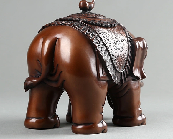 大象紫銅香爐，仿古熏香爐