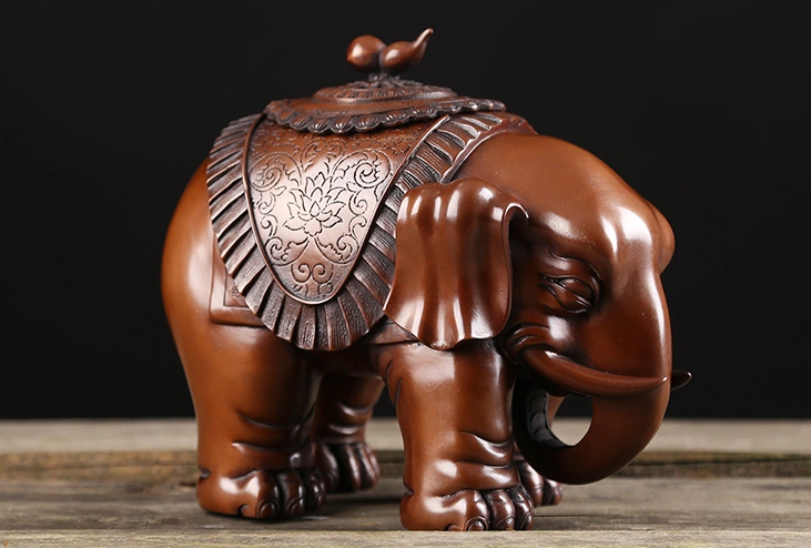 大象紫銅香爐，仿古熏香爐