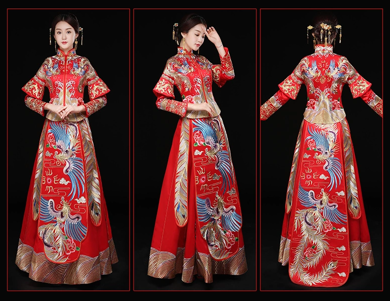 秀禾服龍鳳褂新娘禮服，結(jié)婚嫁衣中式禮服