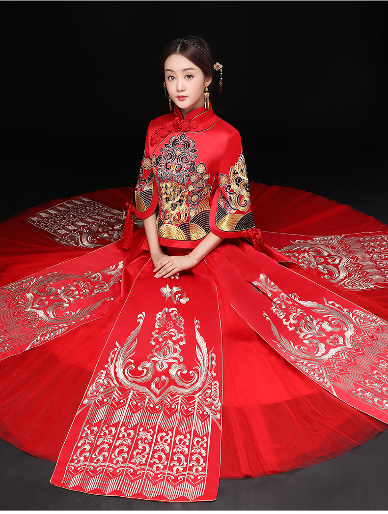 時(shí)尚家佳樂(lè)文學(xué)新娘禮服，結(jié)婚禮服中式禮服