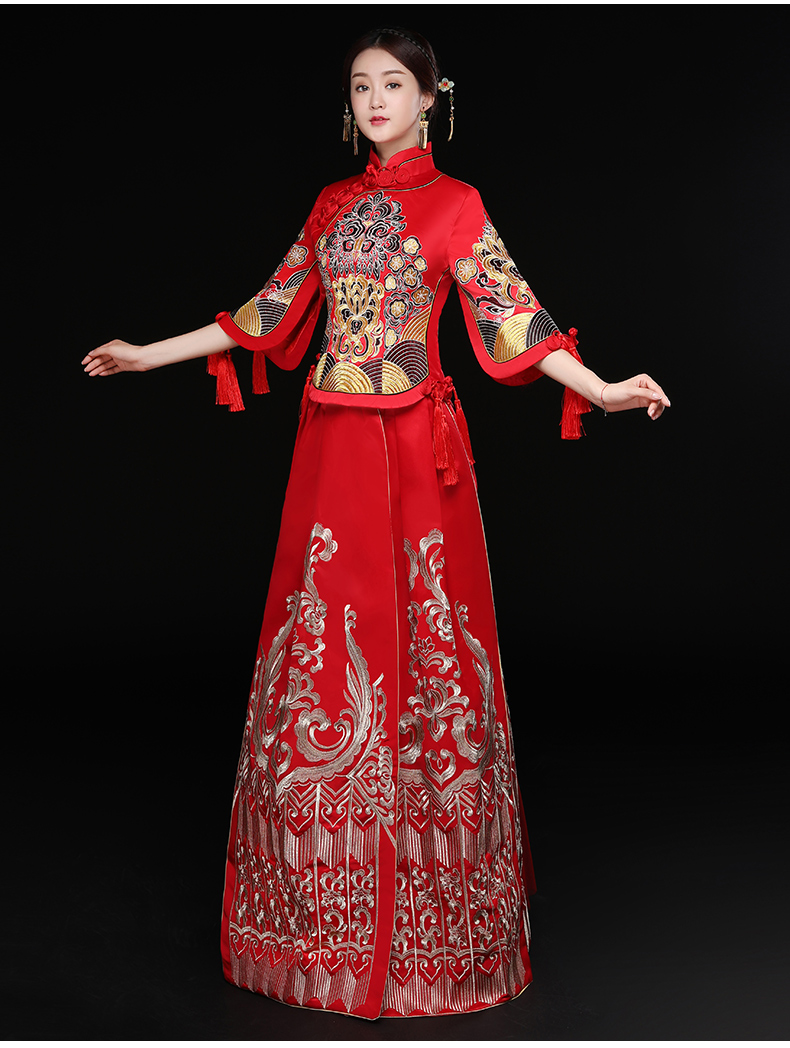 時(shí)尚家佳樂(lè)文學(xué)新娘禮服，結(jié)婚禮服中式禮服