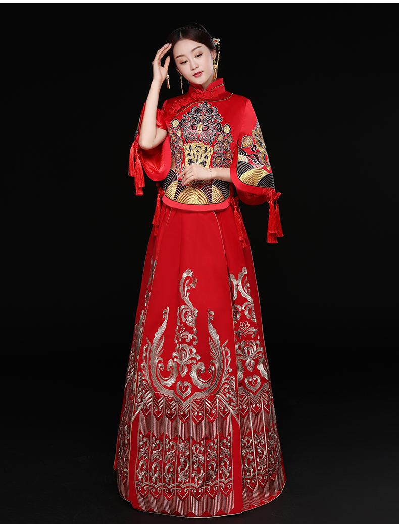 時(shí)尚家佳樂(lè)文學(xué)新娘禮服，結(jié)婚禮服中式禮服