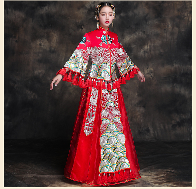 復古典雅新娘禮服，唯美中式結婚禮服