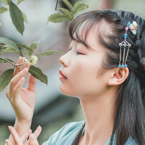 小清新漢服女子頭像，唯美古風(fēng)女子真人頭像