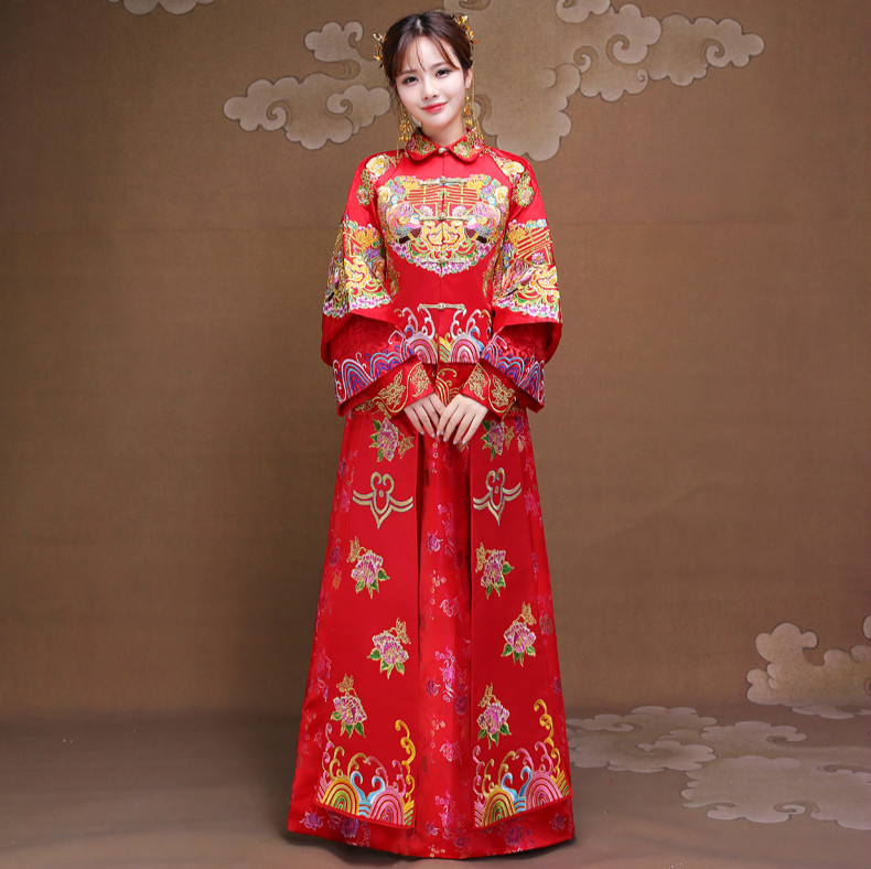 雙喜秀禾服，時(shí)尚復(fù)古新娘中式禮服