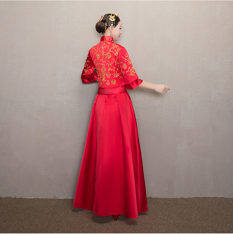 簡單大氣中式禮服，優(yōu)雅復(fù)古時(shí)尚家佳樂文學(xué)新娘禮