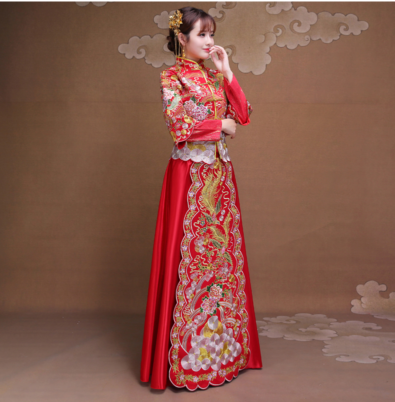 雍容華貴中式禮服，復(fù)古時(shí)尚家佳樂(lè)文學(xué)新娘禮服