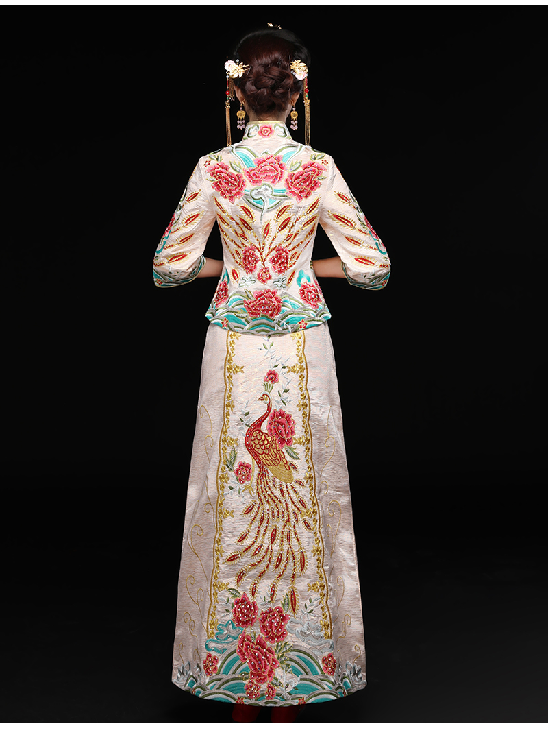 精致刺繡中式禮服，復古時尚新娘禮服