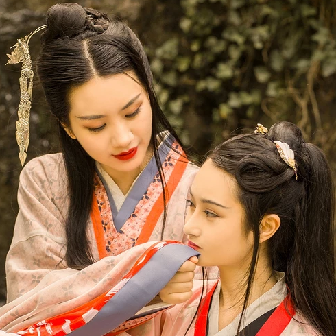 親密無間漢服古風頭像，唯美古風閨蜜頭像
