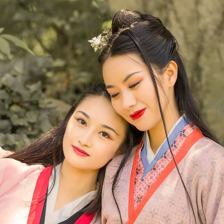 親密無間漢服古風頭像，唯美古風閨蜜頭像