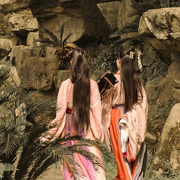 親密無間漢服古風頭像，唯美古風閨蜜頭像