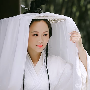 白衣俠女冷艷頭像，唯美古風(fēng)女子真人頭像