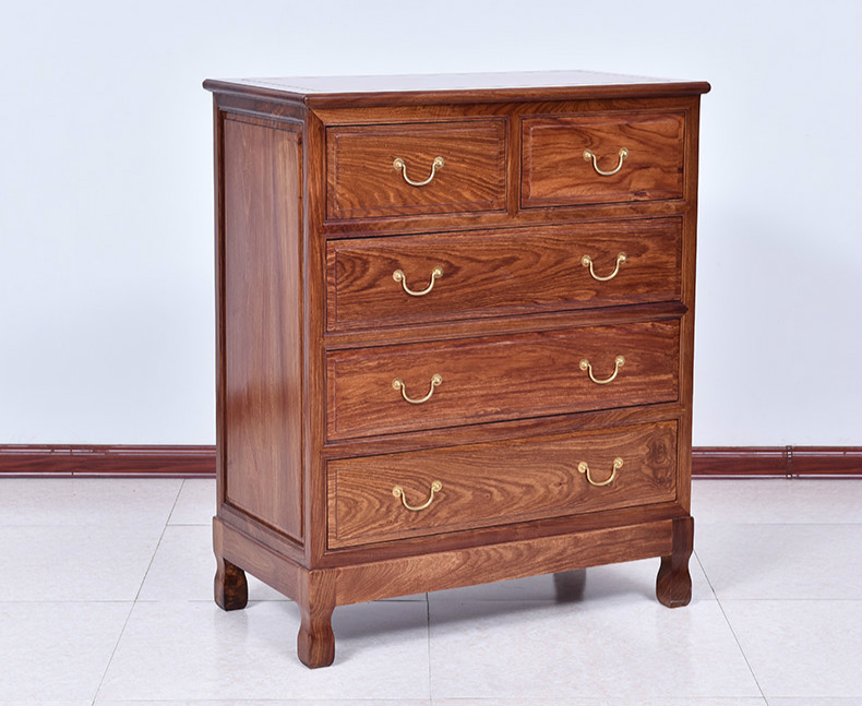 紅實(shí)木簡約五斗柜，仿古儲(chǔ)物中式柜子