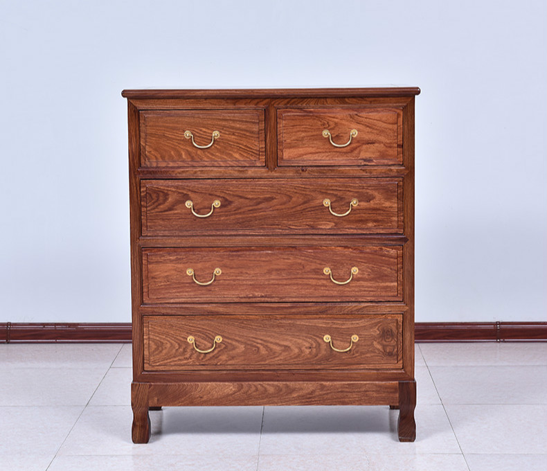 紅實(shí)木簡約五斗柜，仿古儲(chǔ)物中式柜子