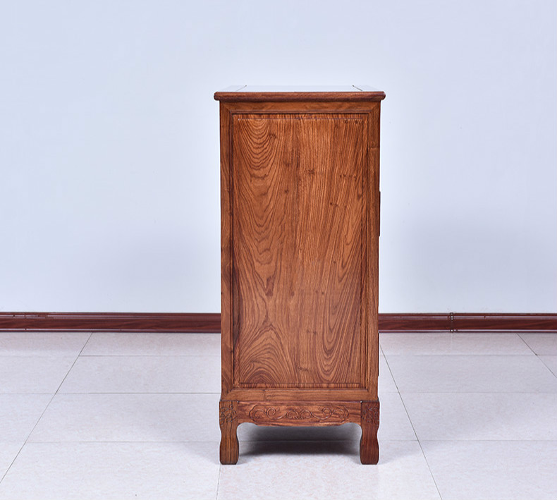 古典雕花五斗柜，仿古花梨木中式柜子