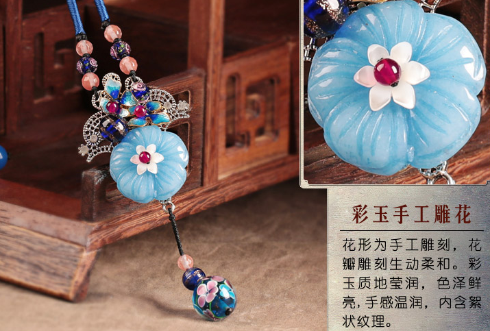 幽藍(lán)繁香家佳樂文學(xué)吊墜毛衣鏈復(fù)古項鏈