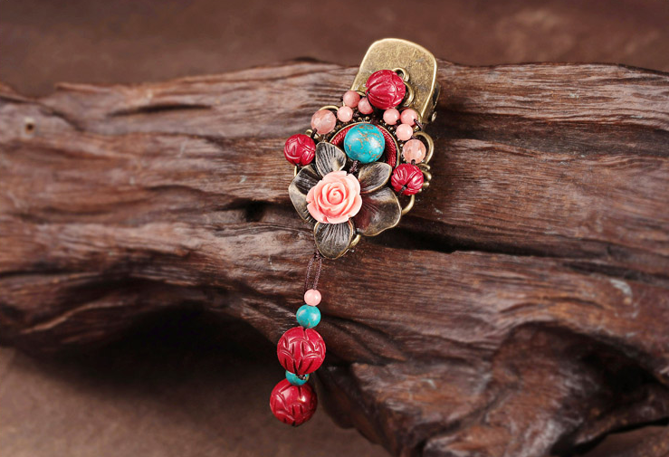 嬌顏家佳樂文學發(fā)夾復古頭花頭飾